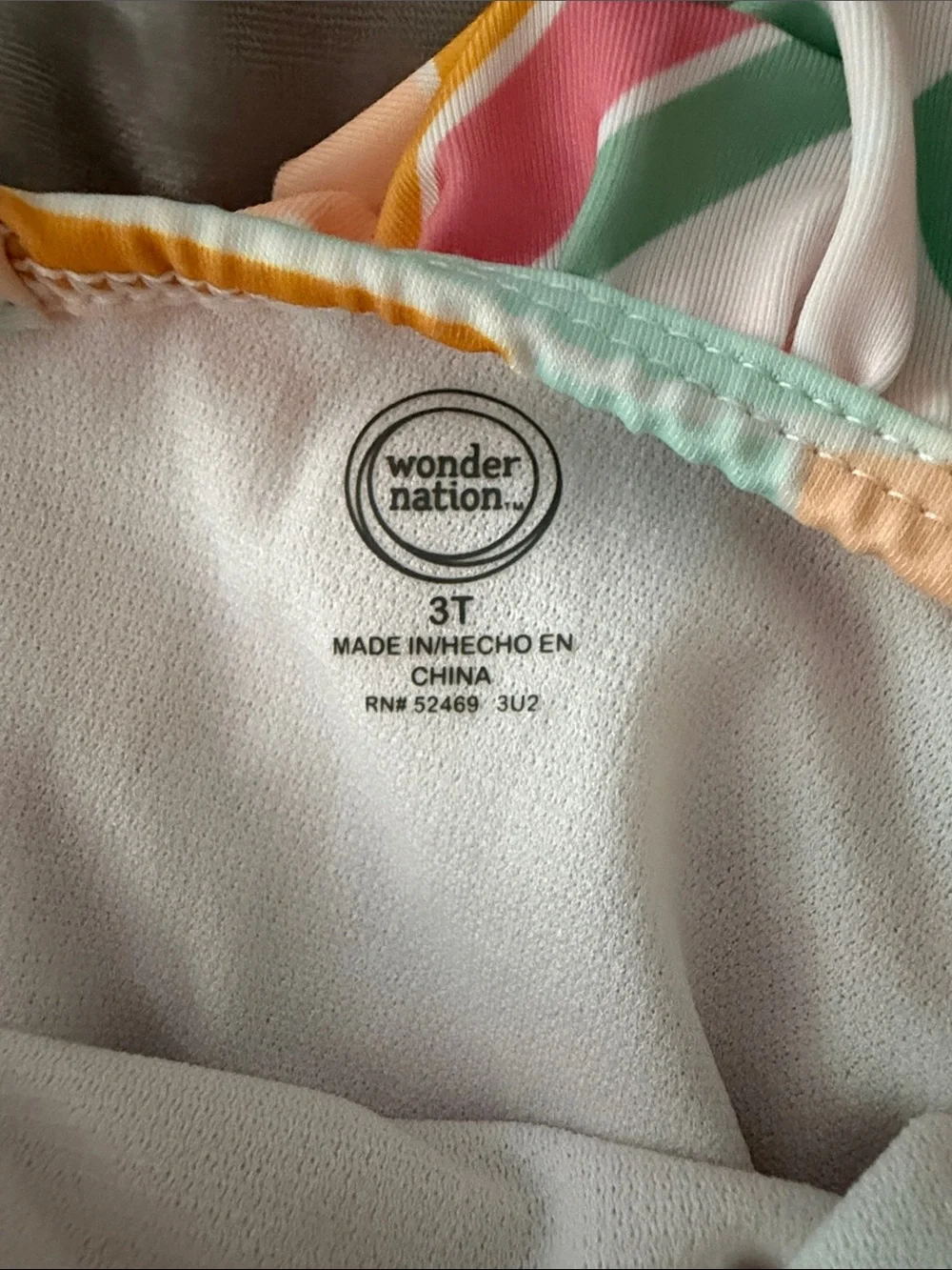 wonder nation Kids One-Piece Swimsuit in Mint, Pink, Peach & Mustard